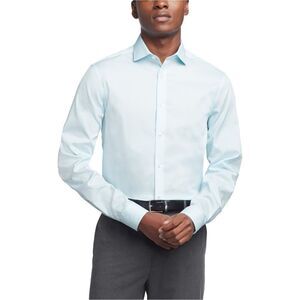 Calvin Klein Mens Steel + Button Down Dress Shirt, , 17.5 Neck, DM